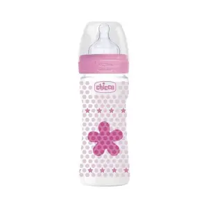 Chicco wellbeing feeding bottle pink 330 ml