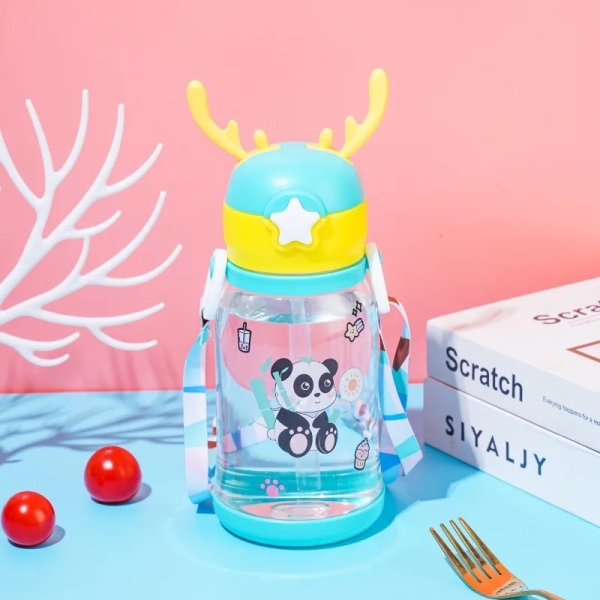 Children Straw Water Bottle Drinking Anti Fall Leakproof Portable - Image 2