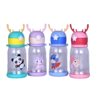 Children Straw Water Bottle Drinking Anti Fall Leakproof Portable