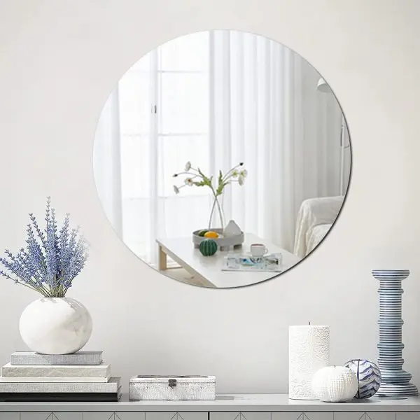 Circle Shaped Acrylic Mirror Sticker Wall Self-adhesive Home Bedroom Dormitory Glass Free Punching Whole Body Soft (30*30cm) - Image 3