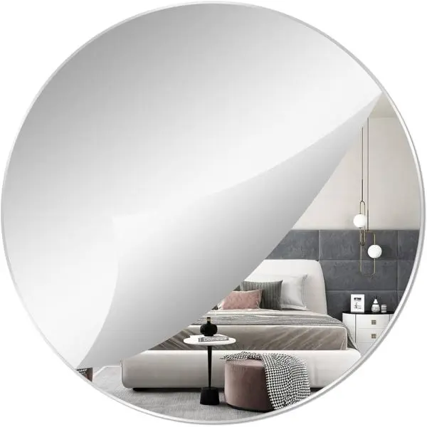 Circle Shaped Acrylic Mirror Sticker Wall Self-adhesive Home Bedroom Dormitory Glass Free Punching Whole Body Soft (30*30cm) - Image 2