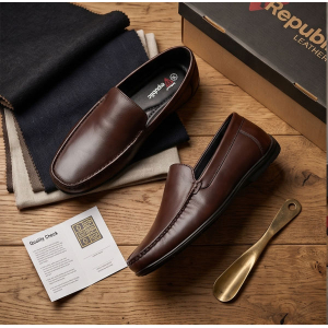 Clean & Formal: Goldstar Republic VE-2001 Men's Leather Loafers – Slip-On Office & Formal Shoes
