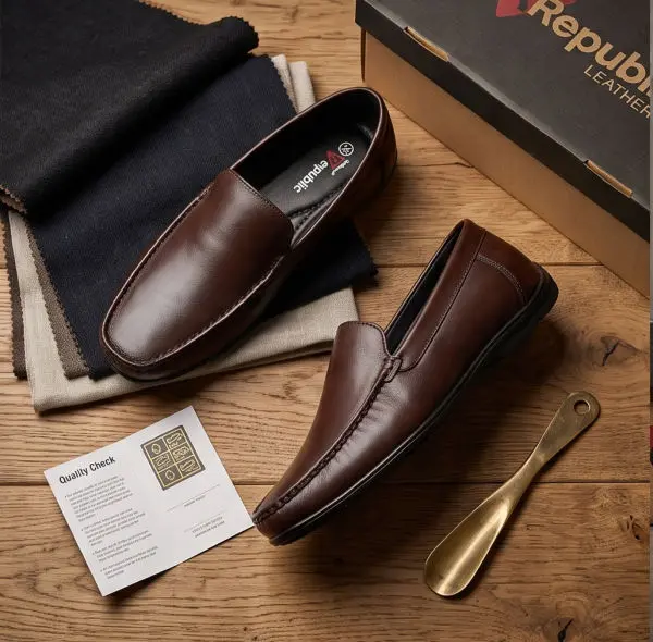 Clean & Formal: Goldstar Republic VE-2001 Men's Leather Loafers – Slip-On Office & Formal Shoes
