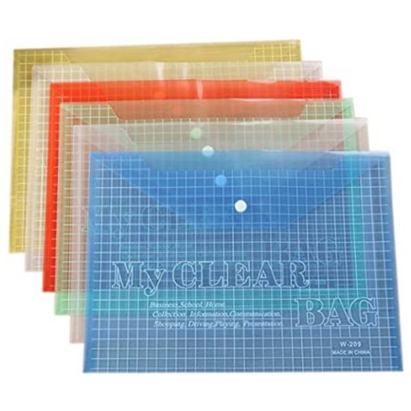 Clear A4 Document File Bag – Transparent Folder (Pack of 12) - Image 2