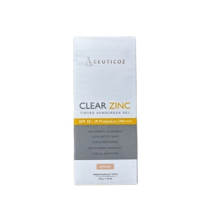 Clear Zinc Tinted Sunscreen Gel SPF 50 PA++++ (Bronze) 50gm