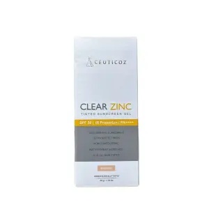 Clear Zinc Tinted Sunscreen Gel SPF 50 PA++++ (Bronze) 50gm