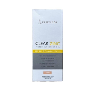 Clear Zinc Tinted Sunscreen Gel SPF 50 PA++++ (Ivory) 50gm