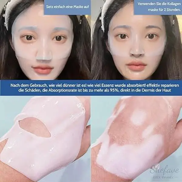 Collagen Face Mask , Anti Wrinkle , Lifting And Hydrating Overnight Sheet Mask With Hydrolyzed Collagen For Firm Skin - Image 4