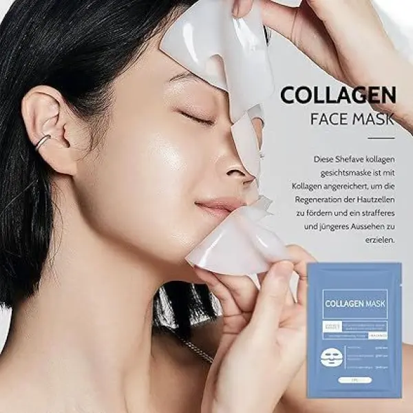 Collagen Face Mask , Anti Wrinkle , Lifting And Hydrating Overnight Sheet Mask With Hydrolyzed Collagen For Firm Skin - Image 5