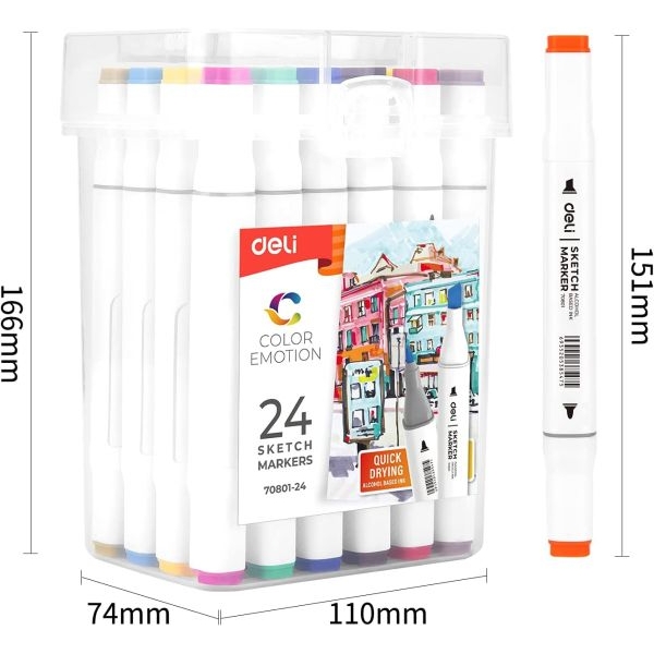 Color Emotion Alcohol Based , Dual Tip Art /Sketch Marker, Set Of 24 (70801-24) By Mitrata - Image 5