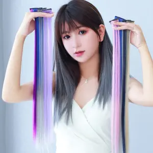 Colorful Fiber Hair Extensions Clip Hair Extensions