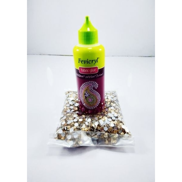 Combo Eshoppee Resin / Chandla / Rhinestone Stones for Jewellery Making kit Art and Crafts Materials for Necklace Bracelet Earring Making Materials DIY kit Set of 3 Colours with Fabric Glue - Image 5