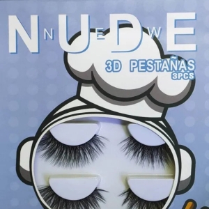 Self Sticky Eyeliner With Nude False Eyelashes 3D