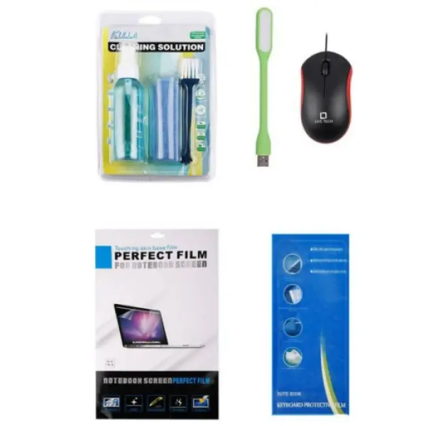 Combo Of Screen Guard + Keyboard Guard + Usb Mouse + Led Light + Cleaning Kit For 14.6" Laptop - Image 2