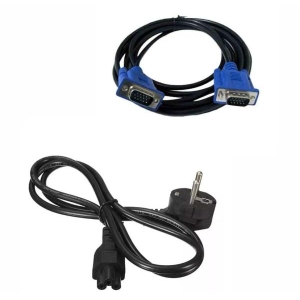 Combo Of Vga And Power Cable For Computer Cpu Monitor Cable
