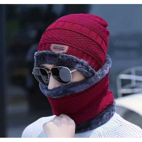 Combo Offer New Winter Cap Topi And Neck Warmer For Unisex - Image 3