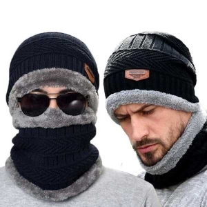 Combo Offer New Winter Cap Topi And Neck Warmer For Unisex