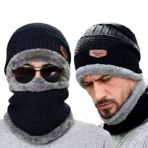 Combo Offer New Winter Cap Topi And Neck Warmer For Unisex
