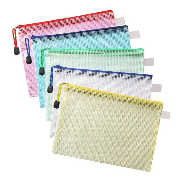Comix A1157 Document Zipper Bag Purse pencil case A5.5 Assorted Colours By Mitrata - Multifunctional Pencil Bag | - Image 3