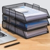 Comix B2058 Metal File Tray – Black | Desktop Document Organizer