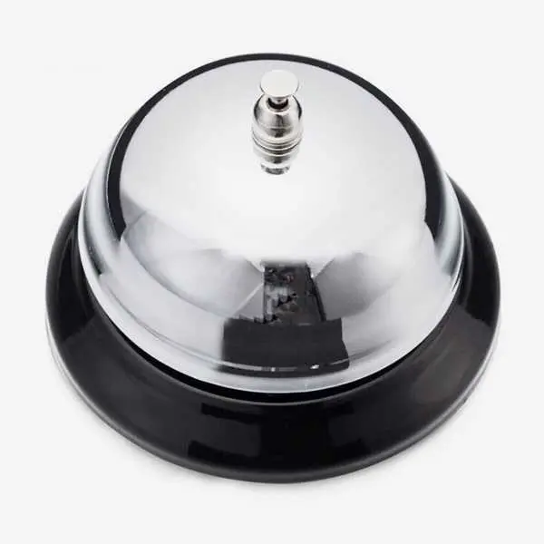Comix Call Bell Hand Ring Bell / Dining Table Bell/ Restaurant Bell Silver B4001 By Mitrata - Image 2