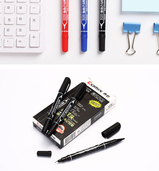 Comix MK 804 Black Color Double Nib CD/DVD/ OHP Marker Pack Of 12 By Mitrata - Image 3