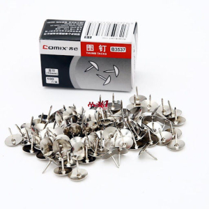 Comix Pack of 100 Pcs Small Nickel Plated Thumbtacks Metal Head Push Pins for Home Office By Mitrata