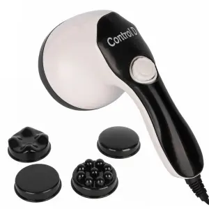 Control D Electric Handheld Full Body Massager With 4 Massage Heads And Variable Speed Settings For Pain Relief And Relaxation