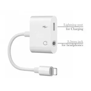 Converter For Lightning To 3.5Mm Headphone Jack + Charging Audio Cable Converter Adapter Aux Music Earphone Splitter 12 [Bluetooth Version]