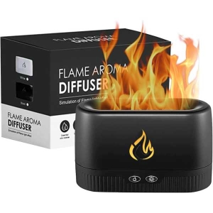 Cool Mist Humidifier with Fire Flame Effect, USB Desktop Aroma Diffuser, Quiet Personal Air Freshener for Home & Office