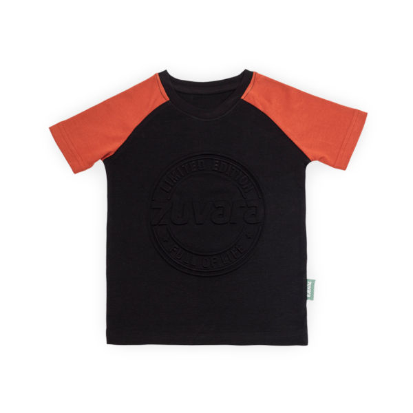 Cotton Embossed T-Shirt for Boy and Girl pack of two (Brown and Green) - Image 3