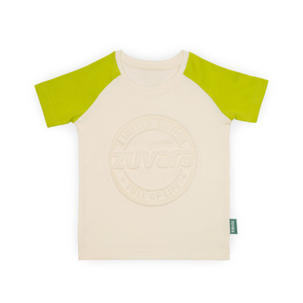 Cotton Embossed T-Shirt for Boy and Girl pack of two (Green and Turquoise Green) - Image 2