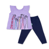 Cotton Purple Top and Navy Blue Pants for Girl (Cool Giraffe)