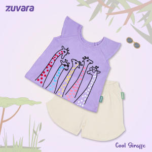 Cotton Top and shorts for Girls (Cool Giraffe)