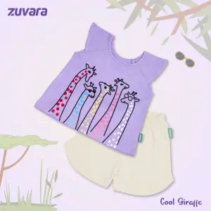 Cotton Top and shorts for Girls (Cool Giraffe)