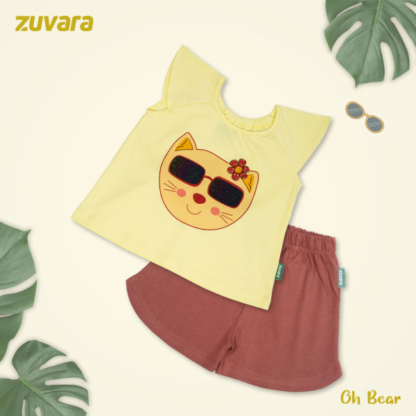 Cotton Top and shorts for Girls (Oh Bear) - Image 4