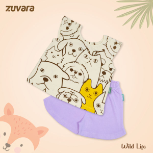 Cotton Top and shorts for Girls (Wild Life)