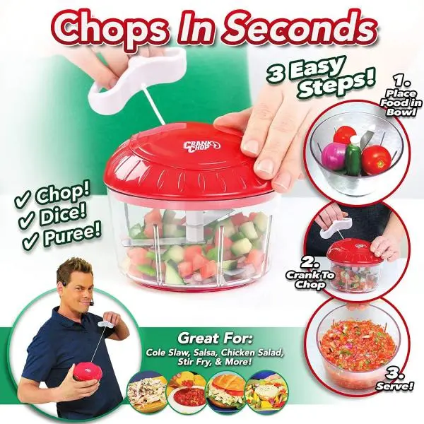 Crank Chop Food Chopper And Processor Deluxe With Japanese Blades - Image 4