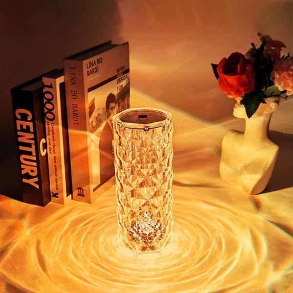 Crystal Table Lamp Rose Light Projector 3/16 Colors Adjustable Romantic Diamond Atmosphere LED Light - Image 2