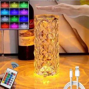 Crystal Table Lamp Rose Light Projector 3/16 Colors Adjustable Romantic Diamond Atmosphere LED Light
