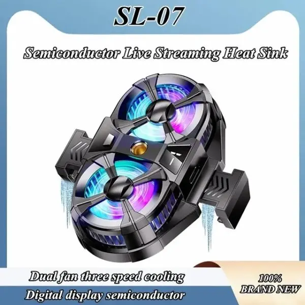 Cubonic Dual Cooling Fan Cell Phone Radiator Mobile Phone Cooler for Playing Games Watching Videos (Dual SL-07 Plug N Switch| LED Display| 3 Fan Speed) - Image 3