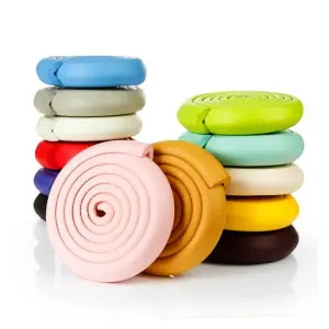 Cute Baby 2M Self Adhesive L Shape Rubber Foam Desk Table Edge Corner Protector, Anti-Collision Edge Cover Cushion Strip for Baby Protection