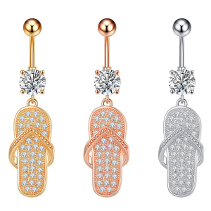 Cute Flip Flops Design Naval Piercing Belly Ring for Women by Mask Queen