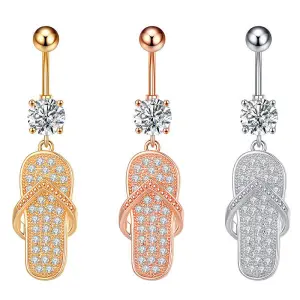 Cute Flip Flops Design Naval Piercing Belly Ring for Women by Mask Queen