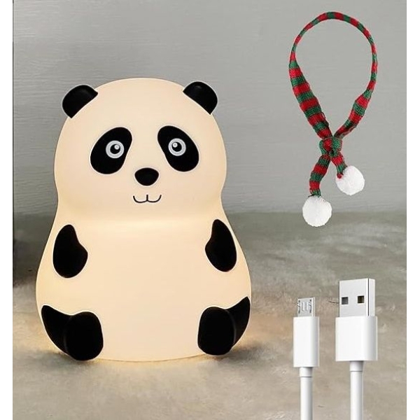 Cute Panda Night Light /  Silicon Lamp Panda  / Panda Lamp /  7-Color Changing - Image 3