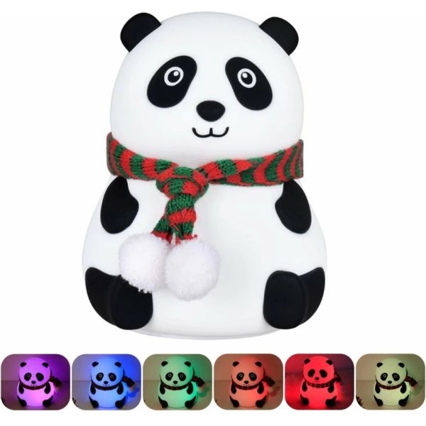 Cute Panda Night Light /  Silicon Lamp Panda  / Panda Lamp /  7-Color Changing - Image 4