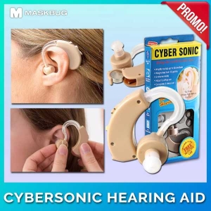 Cyber Sonic BTE Hearing Aid Device for Adults - Portable Personal Sound Amplifier, New with Free Accessories