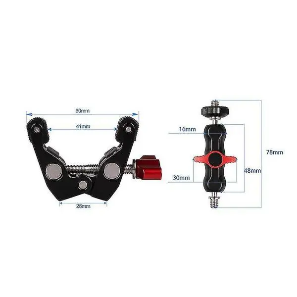 Camera Magic Arm 360° Ball Head with Crab Claw Clip Universal Monitor Bracket BallHead Clamp Super Holder Stand - Image 2