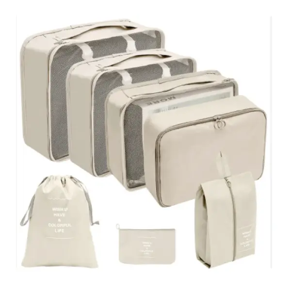 7 in 1 Set Packing Cubes Laundry Pouch, Travel Storage Bag Organizers, Travel Luggage Organizer Pouch, Travel Organizer Bags - Image 2