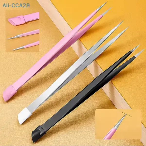 Professional DIY Silicone Curved Stainless Professional Nail Tweezer Beauty Tool Salon Accessories - Image 2